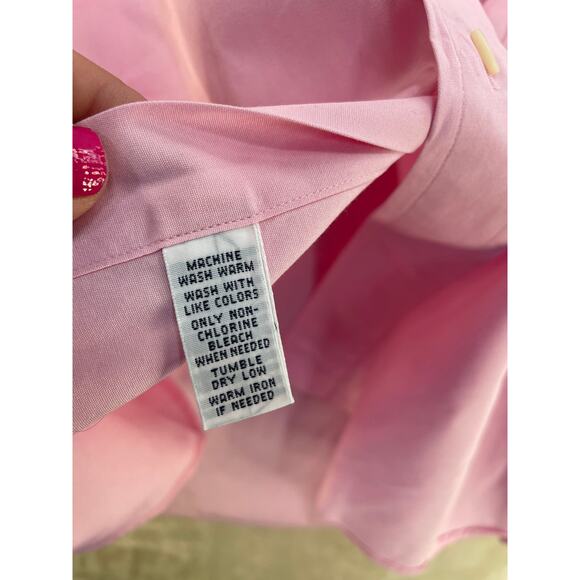 Ralph Lauren Classic Fit Pink Men’s Long Sleeve Button Up Shirt XXL - Picture 6 of 12